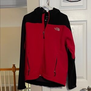The North Face Bold Red and Black Softshell Jacket